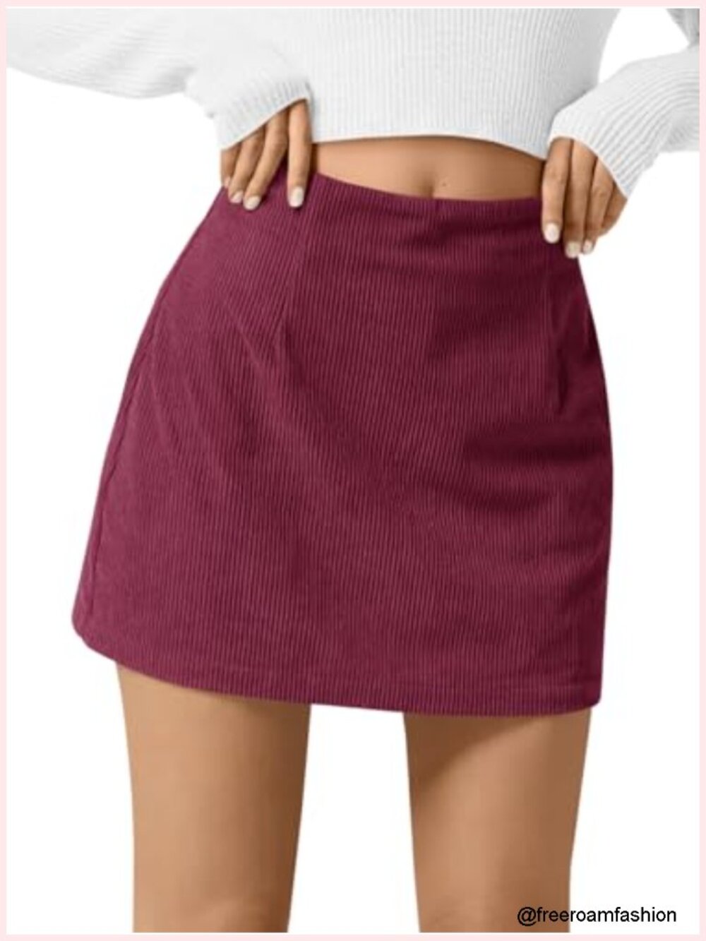 Womens Corduroy Mini Skirt High Waisted A-line Short Skirts Business Casual